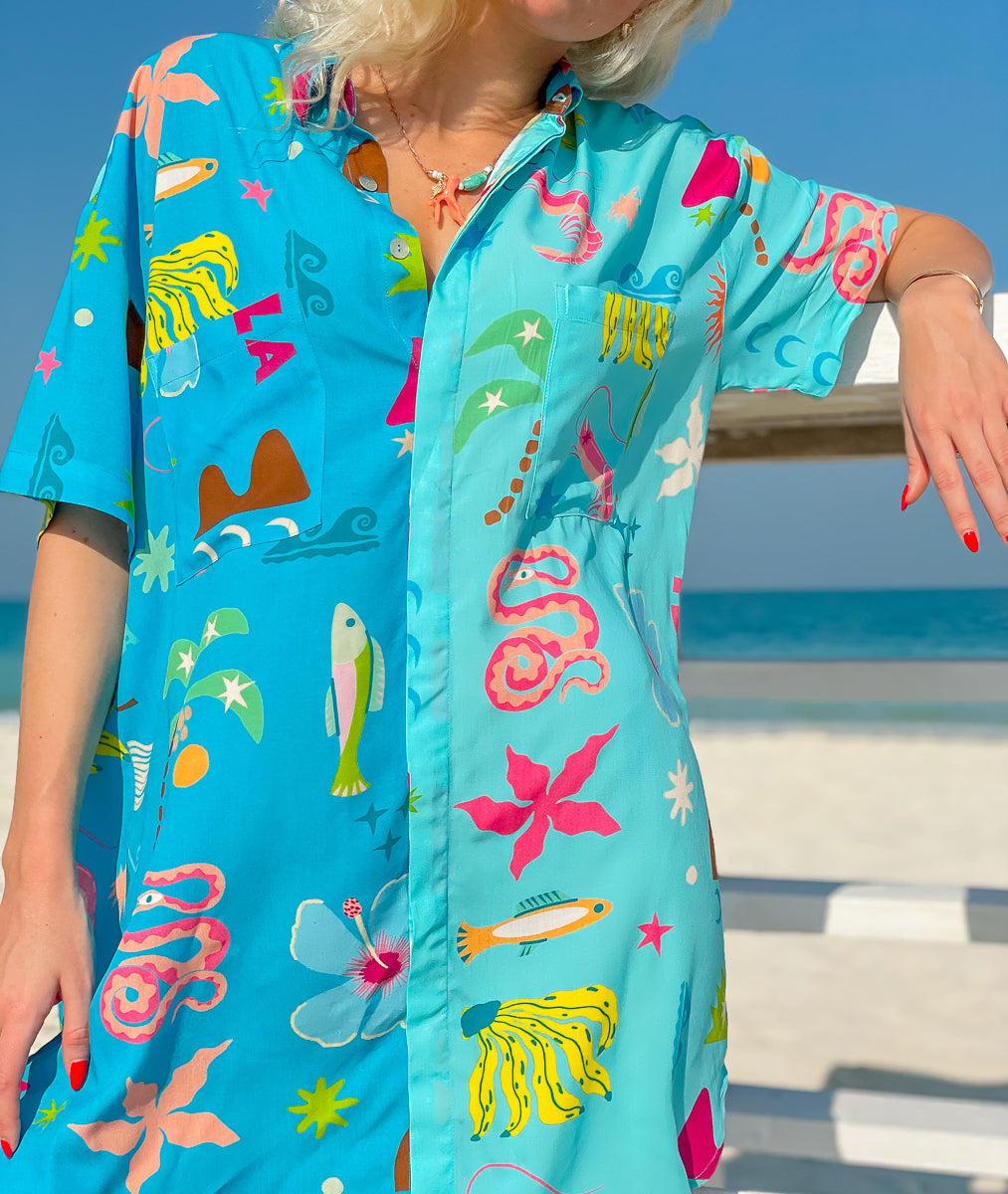 Hibiscus Dreams Shirt Dress