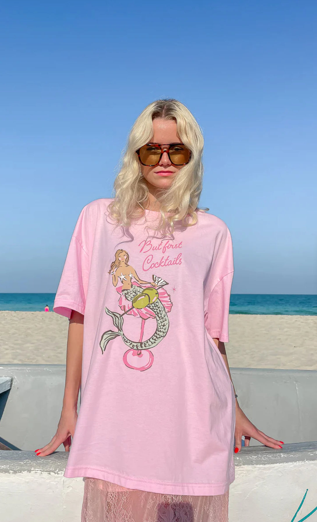 MERMAID COCKTAIL T-SHIRT | PINK