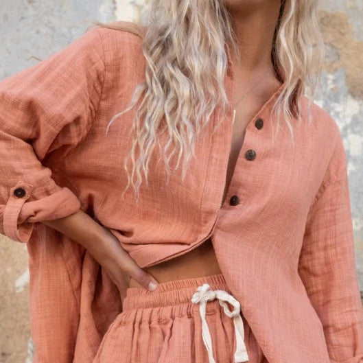 Lotus Oversized Shirt - Dusty Pink