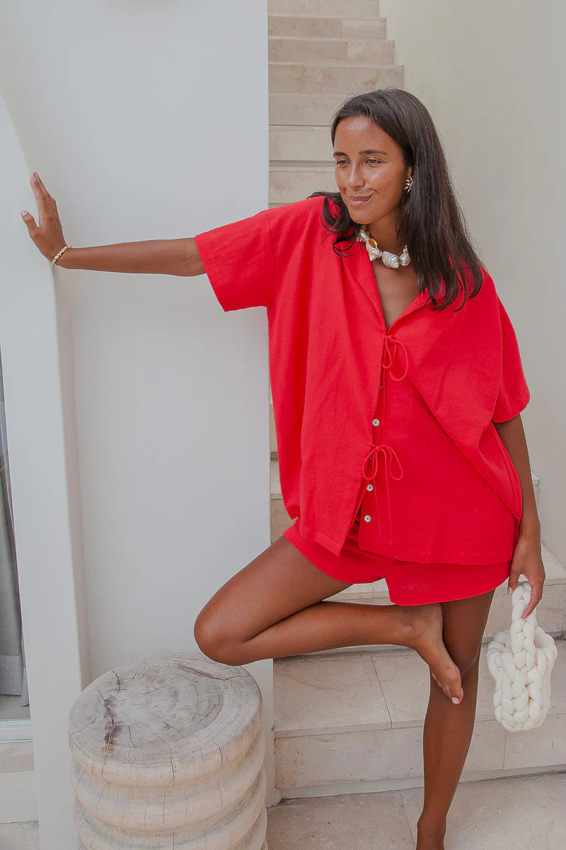 Ocean Blouse- Red