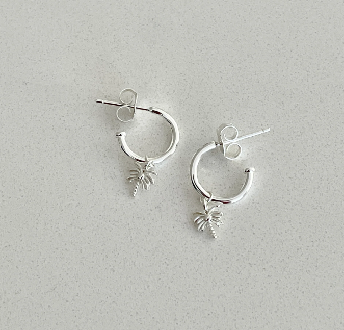 Silver Palm Earrings