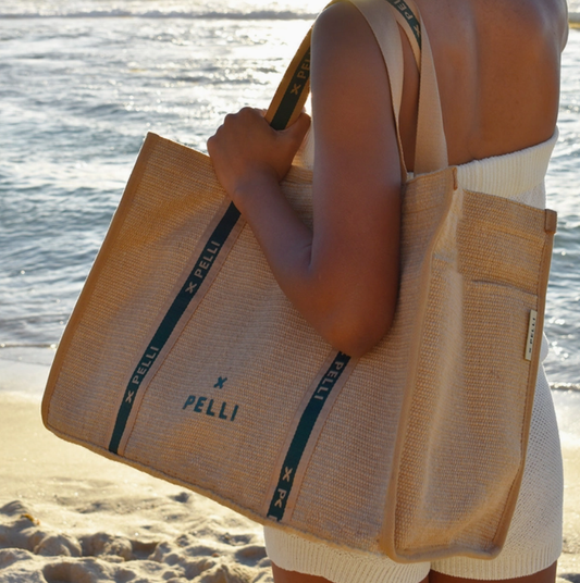 Tamarama Deluxe Tote in Natural Jute Weave